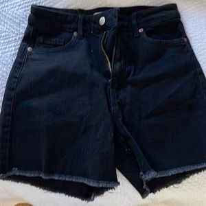Black jean shorts